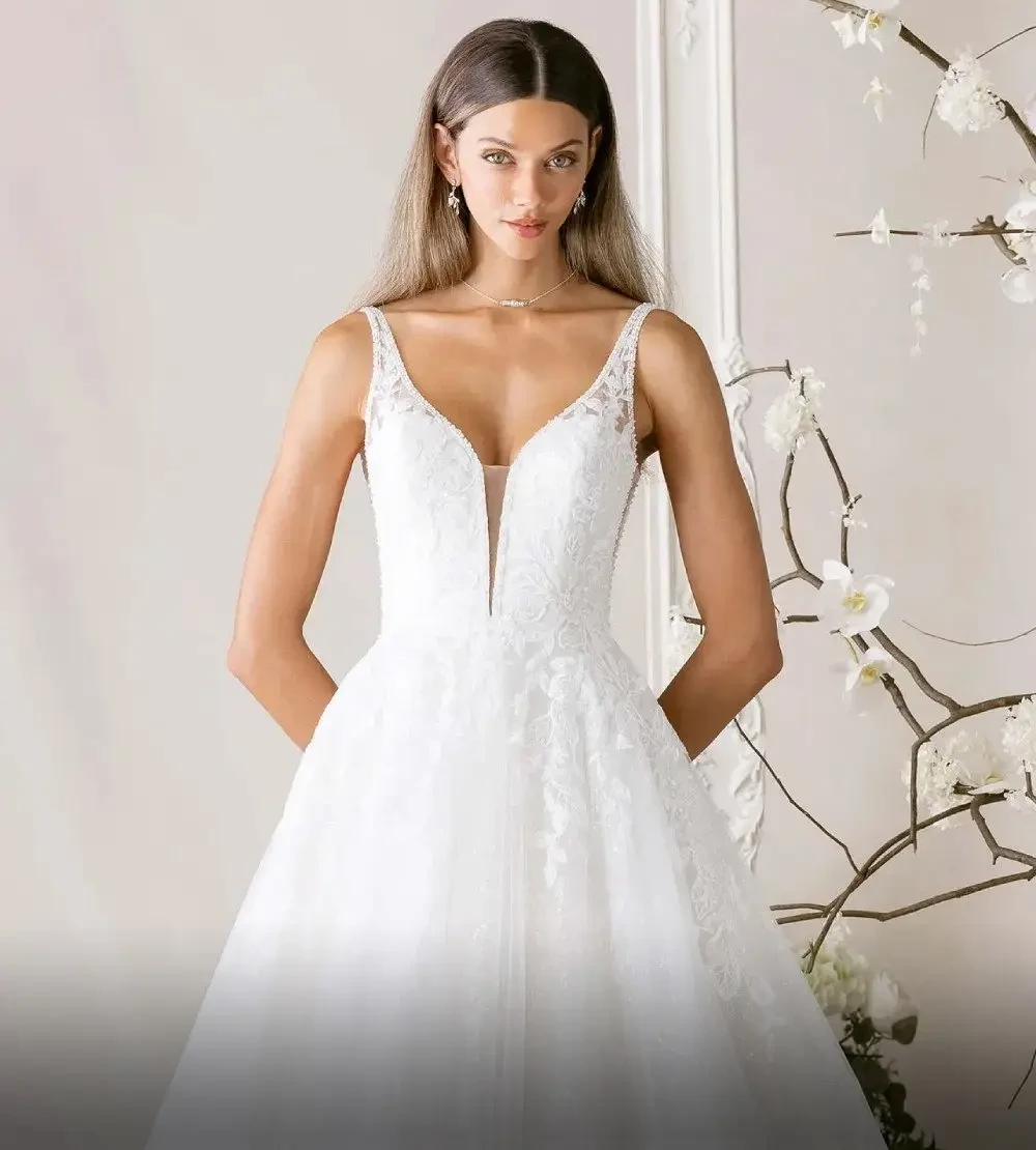 Model wearing a Morilee gown